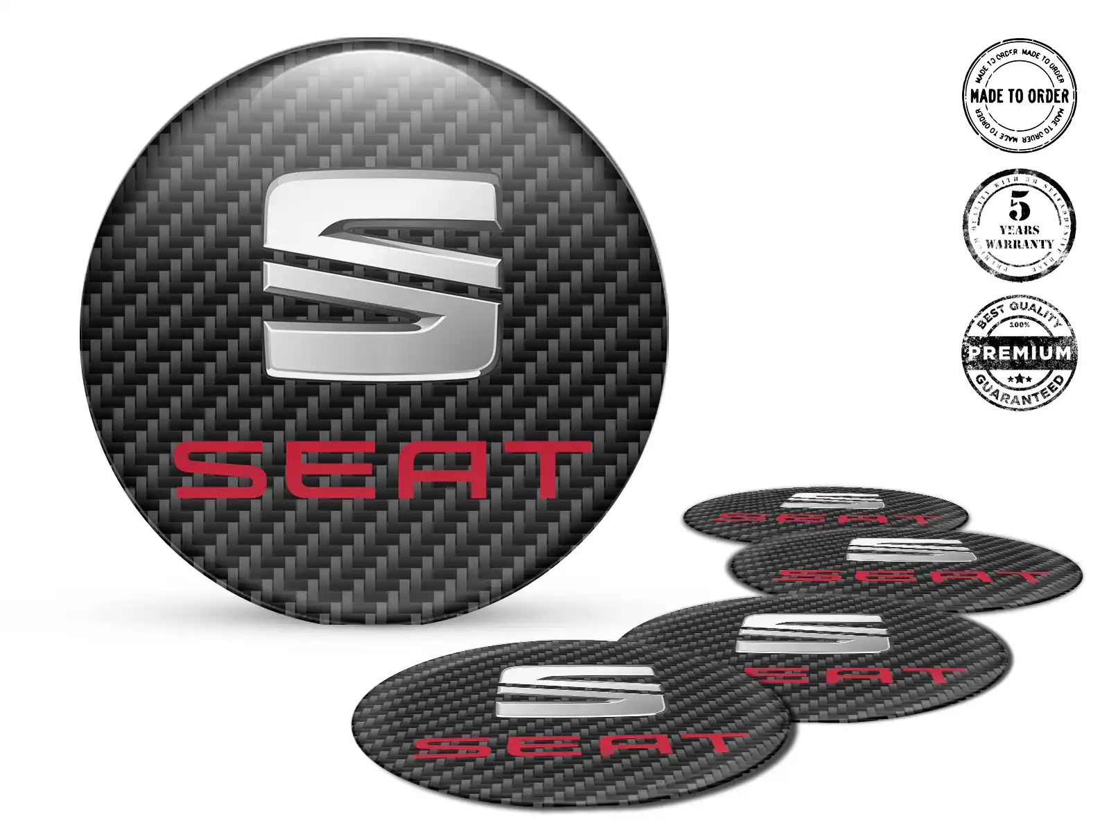 Seat Insignia de Rueda Logo Cúpula Elegante de Epoxi